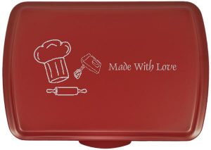 9x13 inch Aluminum Cake Pan with Lid–Cherry Red